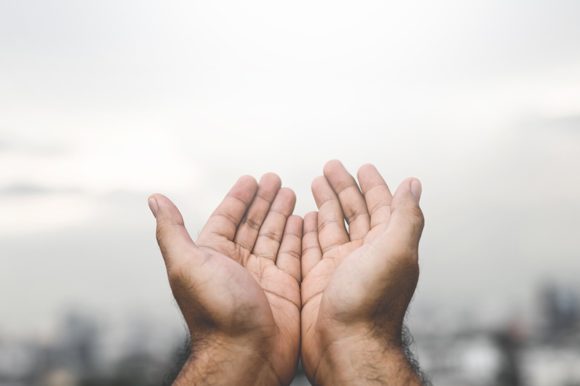 Person's Hands in Prayer